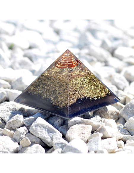 Pirámide de Orgonita con Cristal de Tourmalina Negra - 14.3cm