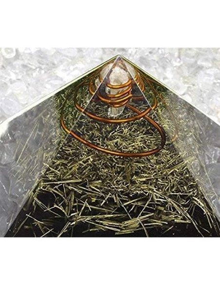 Pirámide de Orgonita con Cristal de Tourmalina Negra - 14.3cm