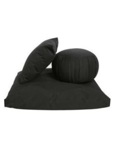 Conjunto de Cojines de Meditación Zafu y Zabuton Negro 3 Piezas