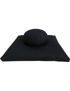 Conjunto de Cojines de Meditación Zafu y Zabuton Negro 3 Piezas 2