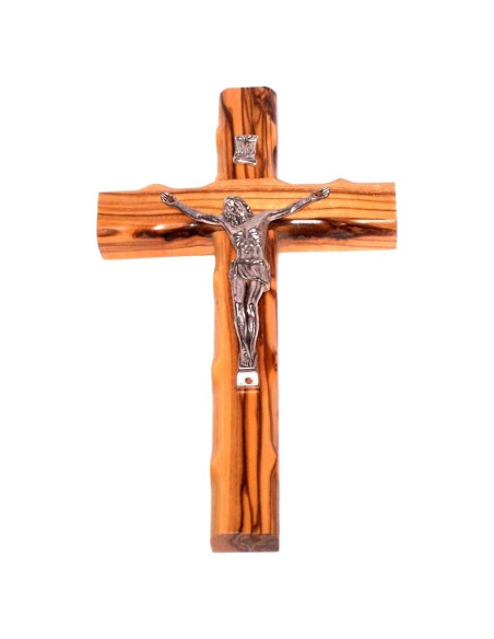 Cruz de Madera de Olivo 20.32 cm con Crucifijo Hecha a Mano