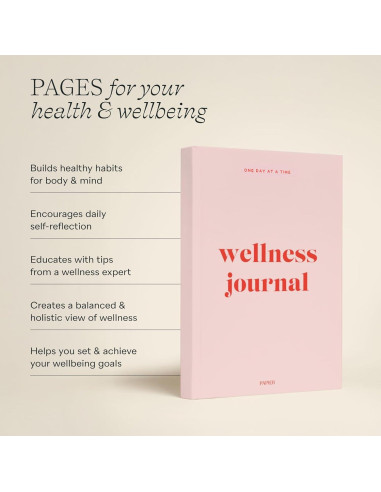 Diario de Bienestar Papier Rosa Bebé 21.5x15.3 cm Tapa Dura