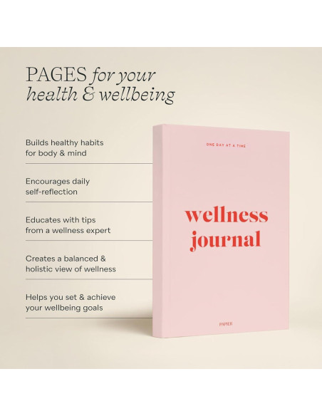 Diario de Bienestar Papier Rosa Bebé 21.5x15.3 cm Tapa Dura