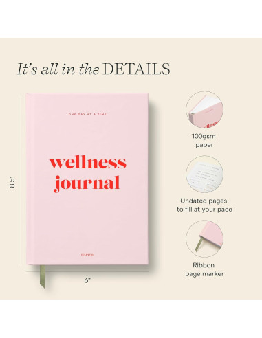 Diario de Bienestar Papier Rosa Bebé 21.5x15.3 cm Tapa Dura