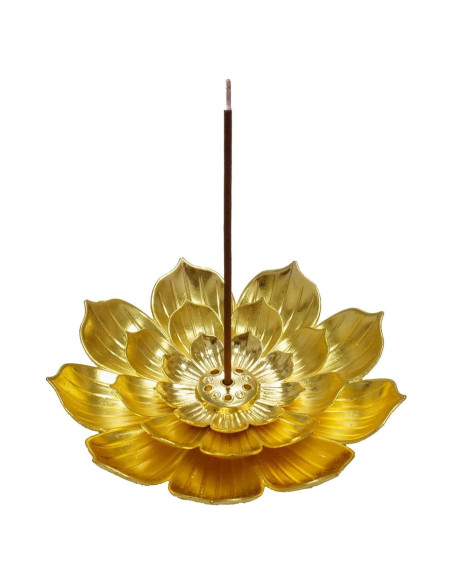 Soporte de Incienso Dorado HIPASLO Loto Desmontable 8.89cm
