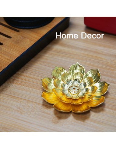Soporte de Incienso Dorado HIPASLO Loto Desmontable 8.89cm