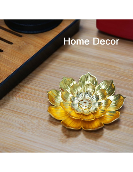 Soporte de Incienso Dorado HIPASLO Loto Desmontable 8.89cm