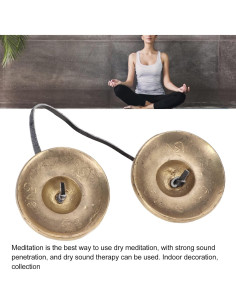 Címbalos Tibetanos Luqeeg 6.8cm de Latón para Meditación 2
