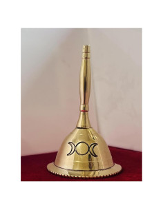 Campana de Mano de Bronce Indian Consigners 7.62 cm Oro Triple Luna