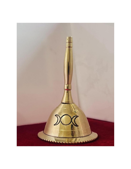Campana de Mano de Bronce Indian Consigners 7.62 cm Oro Triple Luna