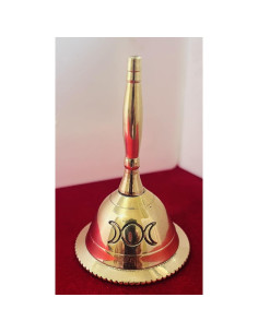 Campana de Mano de Bronce Indian Consigners 7.62 cm Oro Triple Luna 2