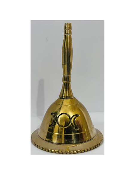 Campana de Mano de Bronce Indian Consigners 7.62 cm Oro Triple Luna