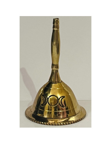 Campana de Mano de Bronce Indian Consigners 7.62 cm Oro Triple Luna