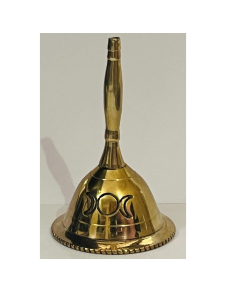 Campana de Mano de Bronce Indian Consigners 7.62 cm Oro Triple Luna