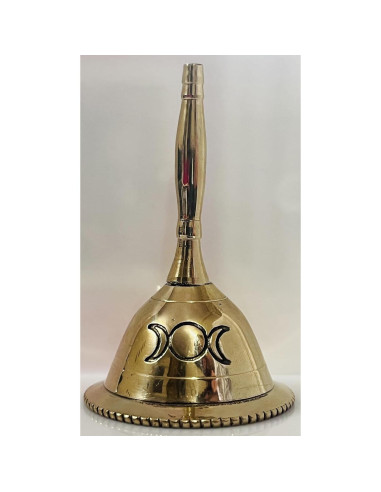 Campana de Mano de Bronce Indian Consigners 7.62 cm Oro Triple Luna