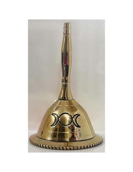 Campana de Mano de Bronce Indian Consigners 7.62 cm Oro Triple Luna