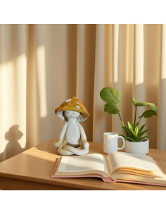 Estatua de Hongo de Meditación Eojmvxar en Resina 8cm 2