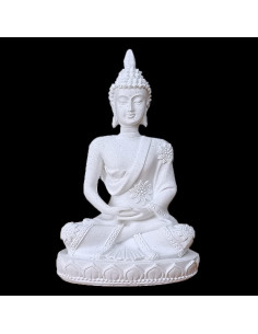 Estatua de Buda Meditando HYFAN 10.9 cm Blanco Artesanía 2