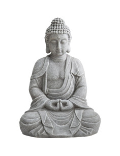 Estatua de Buda Sunjoy 50.8 cm de Arcilla Antiguo para Jardín 2
