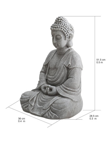 Estatua de Buda Sunjoy 50.8 cm de Arcilla Antiguo para Jardín