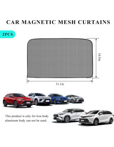 Cortina para Ventana de Auto SHMZK 2PCS Magnética 48x79cm 2