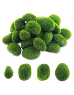 30PCS Rocas de Musgo Artificial ECNHIVE - 3 Tamaños Decorativos