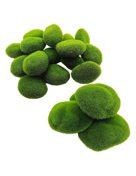 Rocas de Musgo Artificial AncBace 20 Piezas Decoración Verde