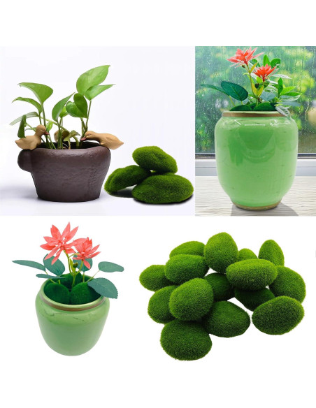 Rocas de Musgo Artificial AncBace 20 Piezas Decoración Verde