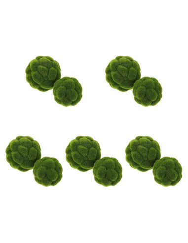 Bolas de Musgo Verde Cabilock 10pcs 9.9cm y 11.9cm Decorativas