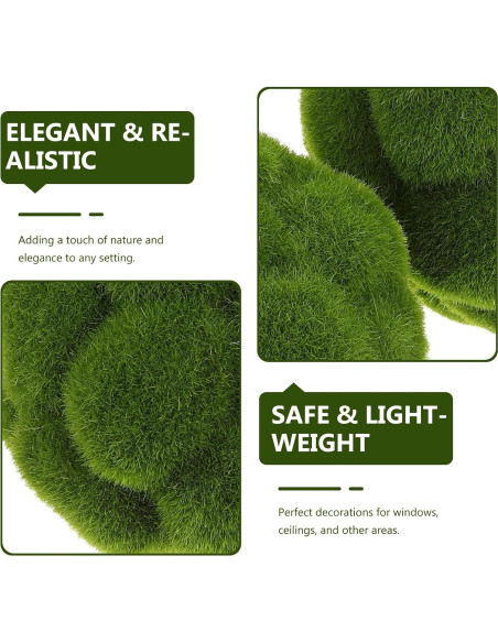 Bolas de Musgo Verde Cabilock 10pcs 9.9cm y 11.9cm Decorativas