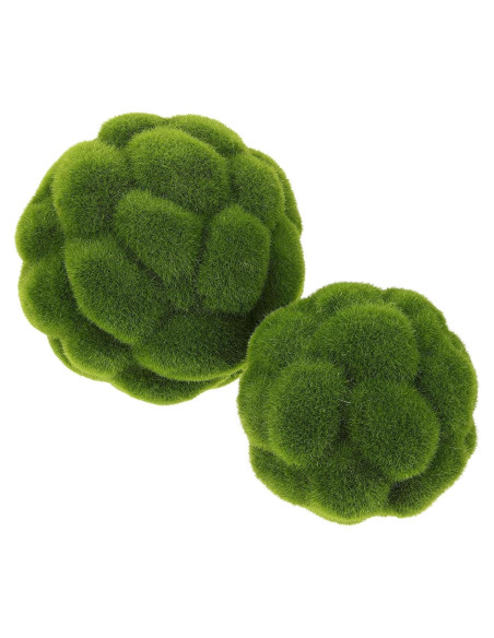 Bolas de Musgo Artificial Lurrose 2 Pcs 12CM Verde Decoración