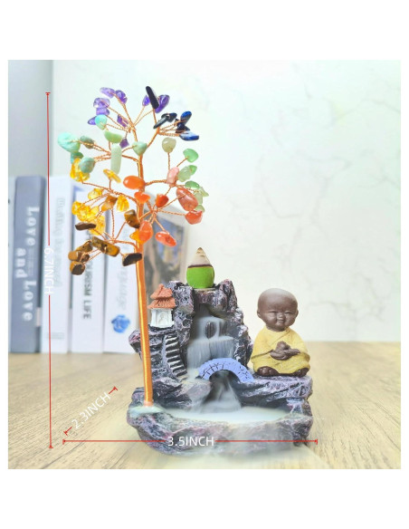 Soporte de Incienso de Buda y Árbol de la Vida 7 Chakras LWDUDE