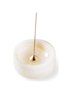 Porta Incienso de Mármol PHINILUX Ónix Perlado 7.6x7.6 cm