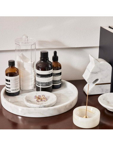 Porta Incienso de Mármol PHINILUX Ónix Perlado 7.6x7.6 cm