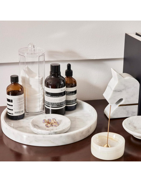 Porta Incienso de Mármol PHINILUX Ónix Perlado 7.6x7.6 cm