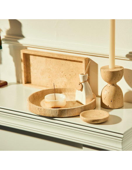 Porta Incienso de Mármol PHINILUX Ónix Perlado 7.6x7.6 cm