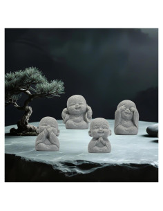 Estatuas de Buda Risueño 4 Piezas Feng Shui ARBTOTCE