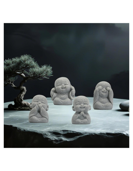 Estatuas de Buda Risueño 4 Piezas Feng Shui ARBTOTCE
