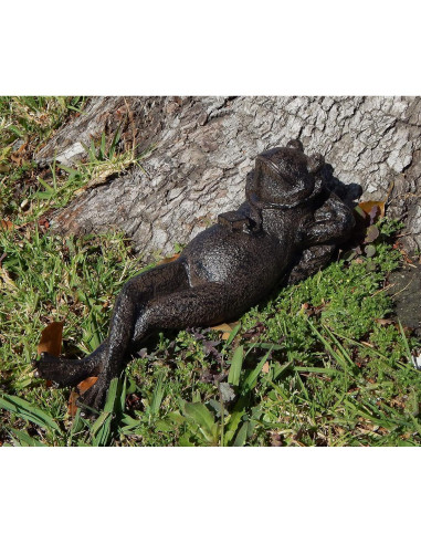 Estatua de Rana Meditativa Bellaa 30.48 cm para Jardín