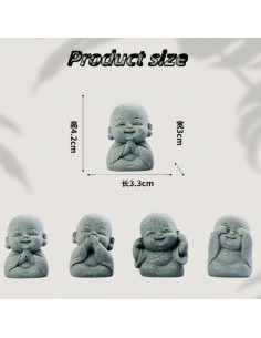 Juego de Estatuas de Buda Riendo 4 Piezas YANCONGLIDEYAN 2