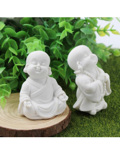 Estatuas de Buda Minimalistas de Arenisca 2 Pcs Decoración Zen 2
