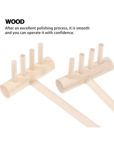 12 Rastrillos Zen de Madera para Jardín y Oficina 14x3.7cm