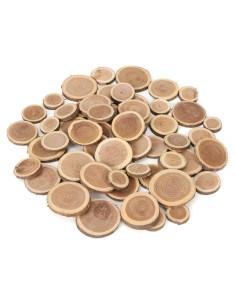 Rodajas de Madera Natural BYHER 60 Piezas 3-6.35 cm