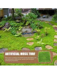 Alfombra de Musgo Artificial BESPORTBLE 50x50 cm Verde Claro 2