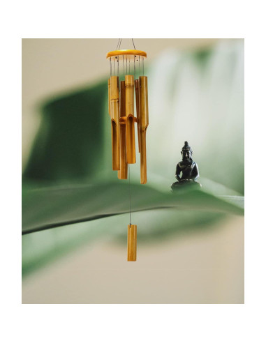 Campanas de Viento de Bambú AUHD 81 cm para Exterior - Tono Profundo