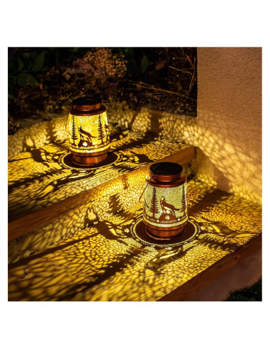 Paquete de 2 Linternas Solares EZTZEN para Jardín - Impermeables