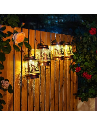 Paquete de 2 Linternas Solares EZTZEN para Jardín - Impermeables