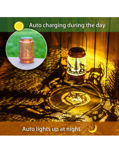 Paquete de 2 Linternas Solares EZTZEN para Jardín - Impermeables