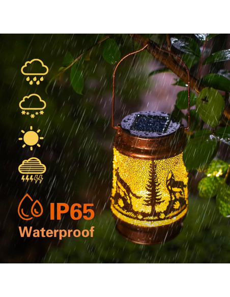 Paquete de 2 Linternas Solares EZTZEN para Jardín - Impermeables