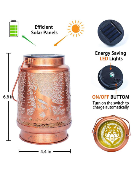 Paquete de 2 Linternas Solares EZTZEN para Jardín - Impermeables
